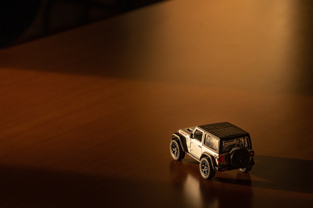 a toy car on a surface