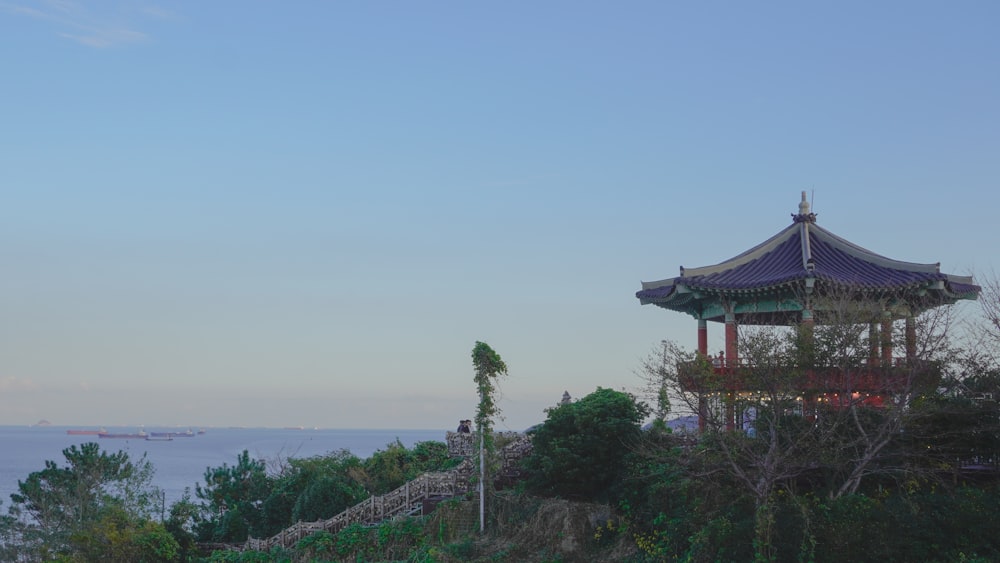 a building on a hill