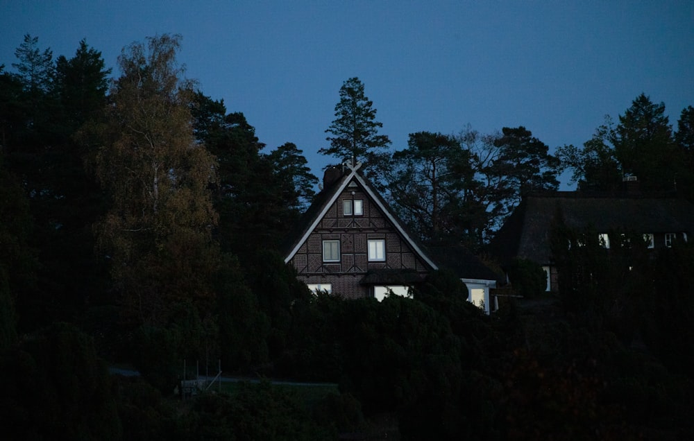 a house surrounded by trees