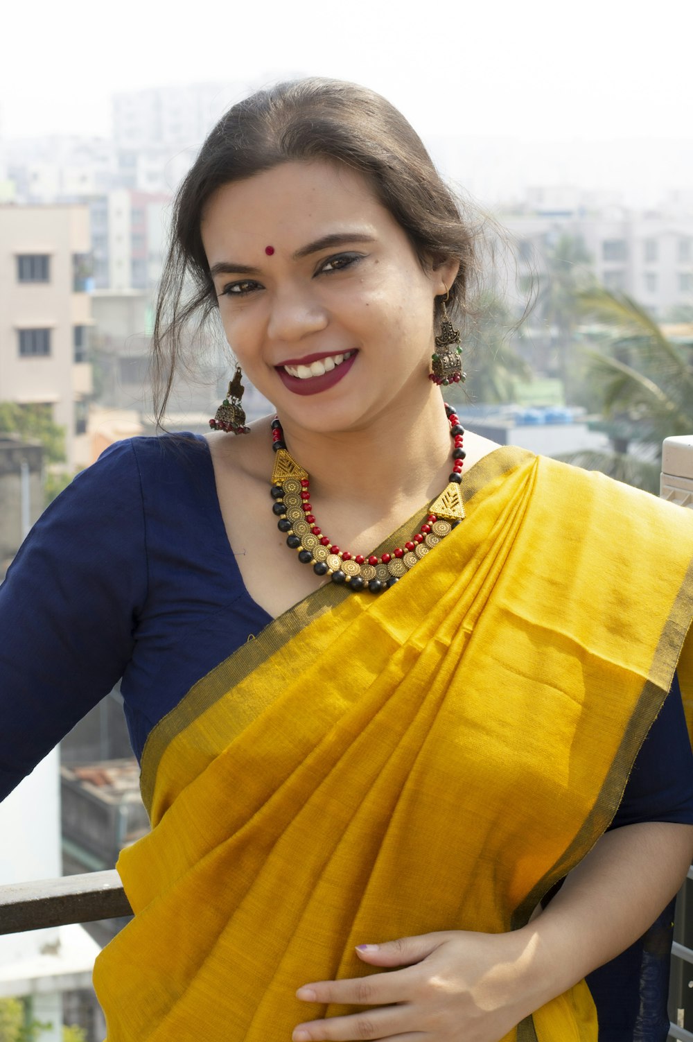 a woman smiling for the camera