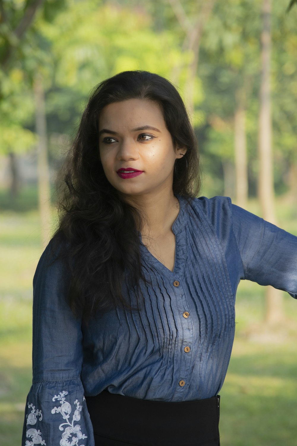 a person with long hair