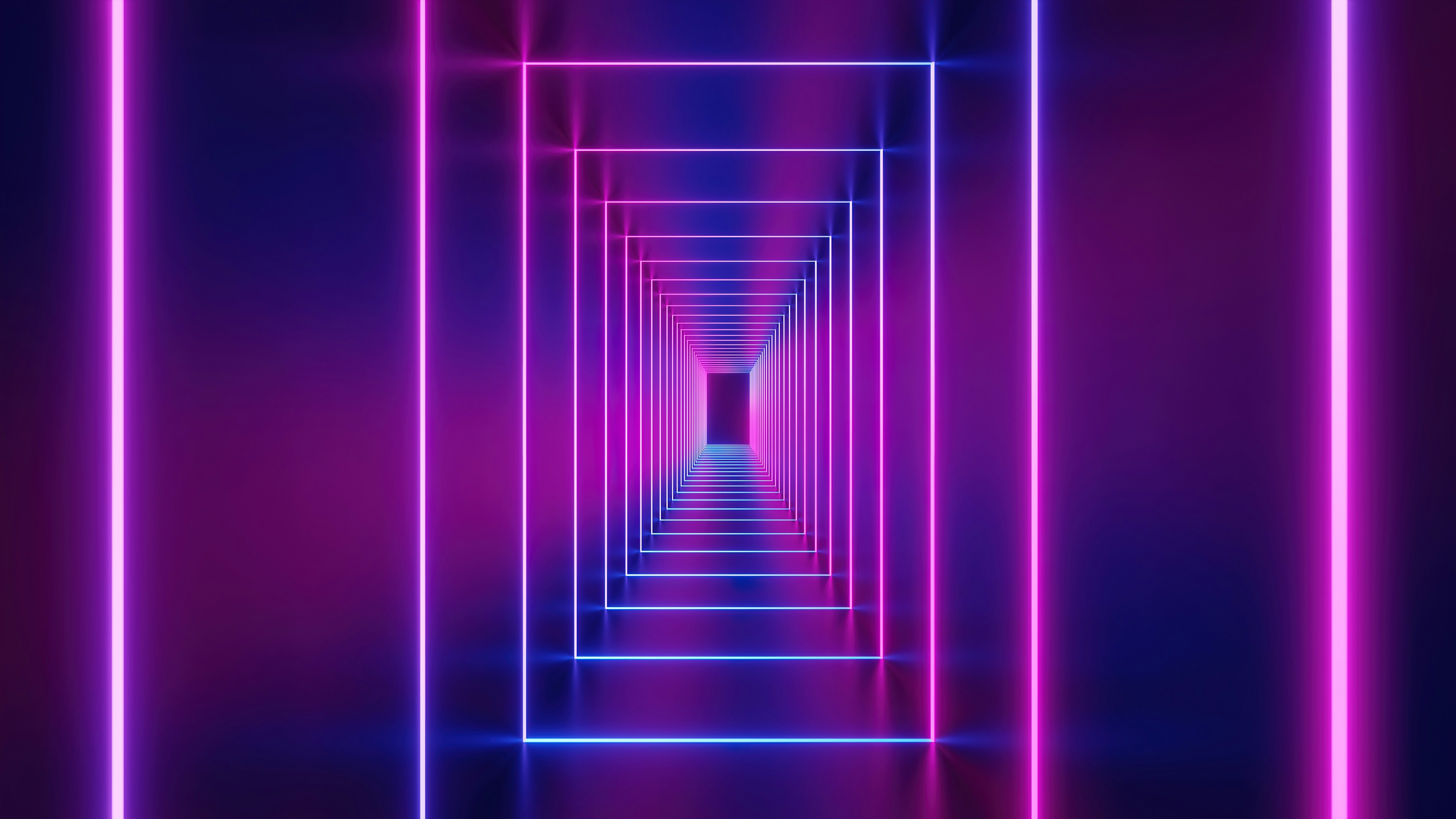 futuristic neon corridor perspective