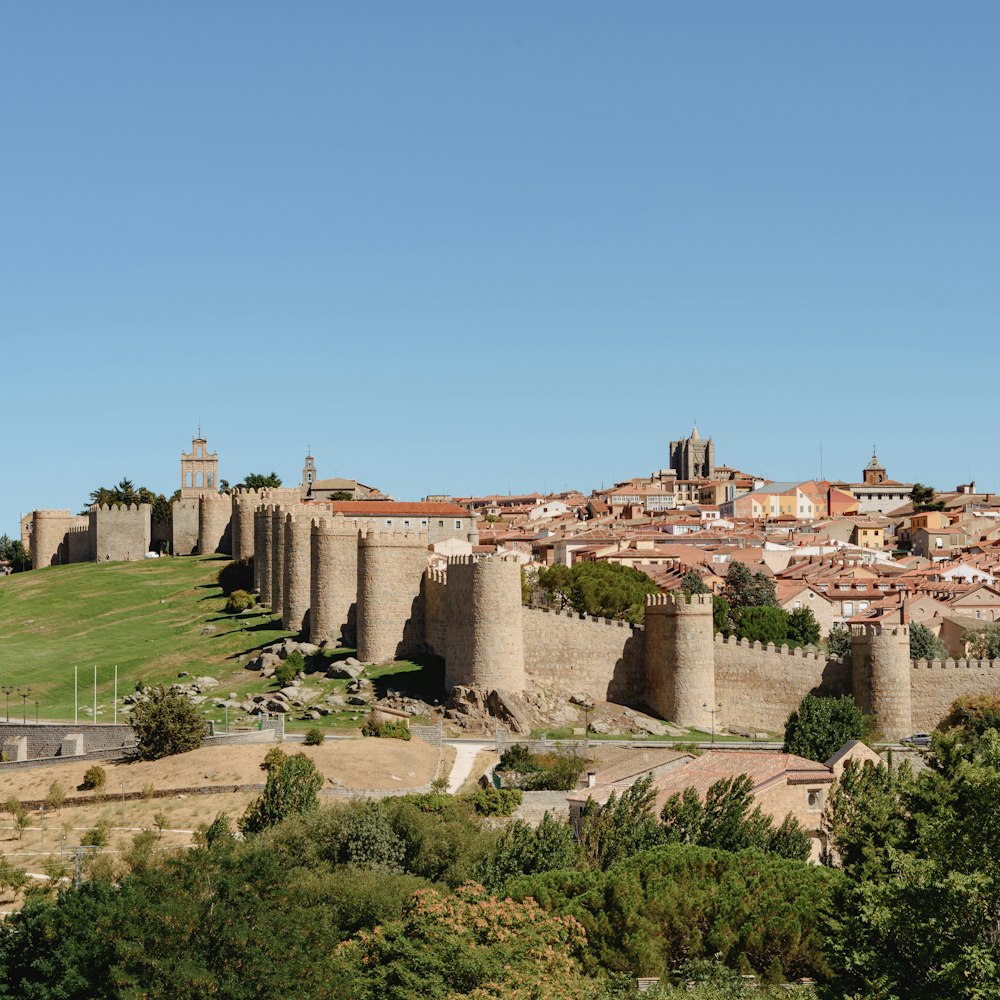Ávila, Spain with many buildings