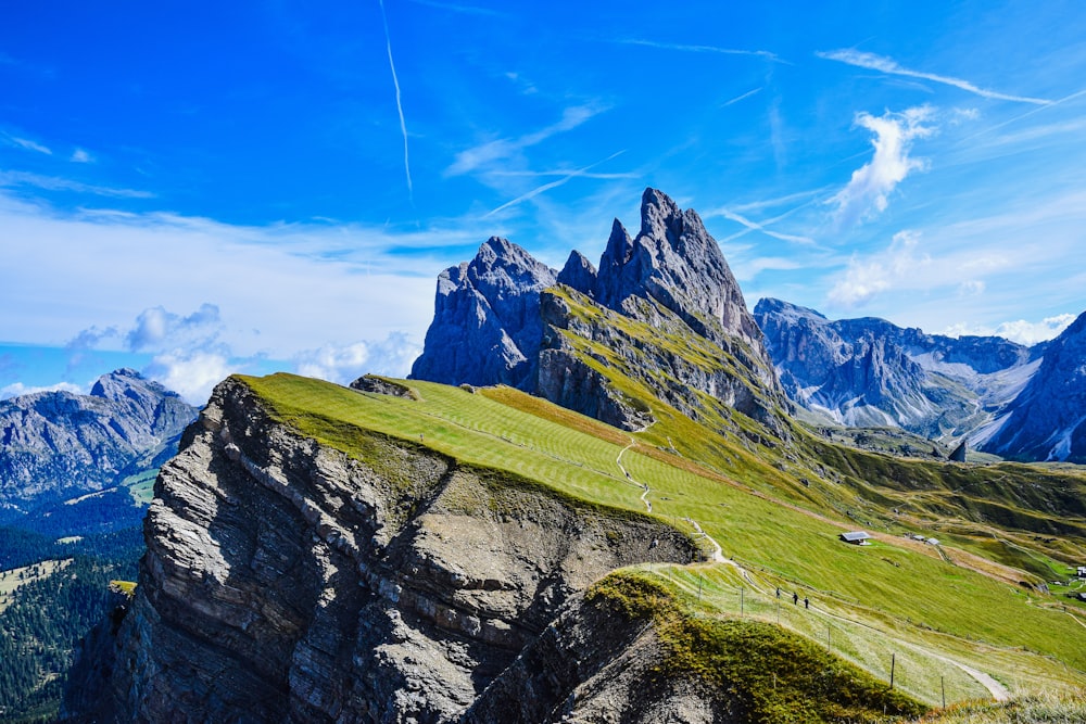 a mountain range with snow