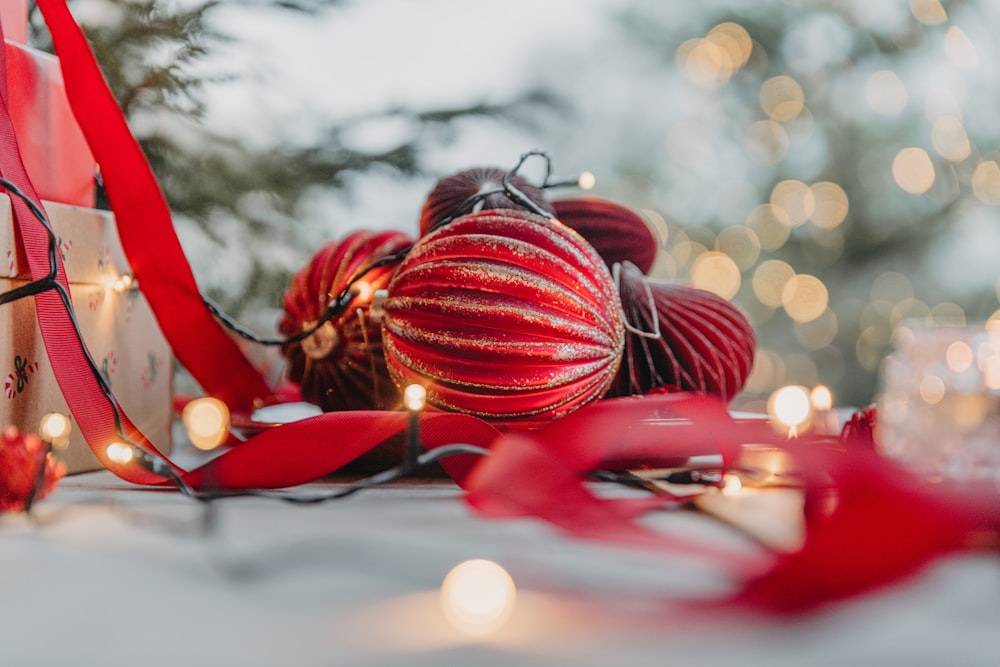 a close-up of a christmas tree