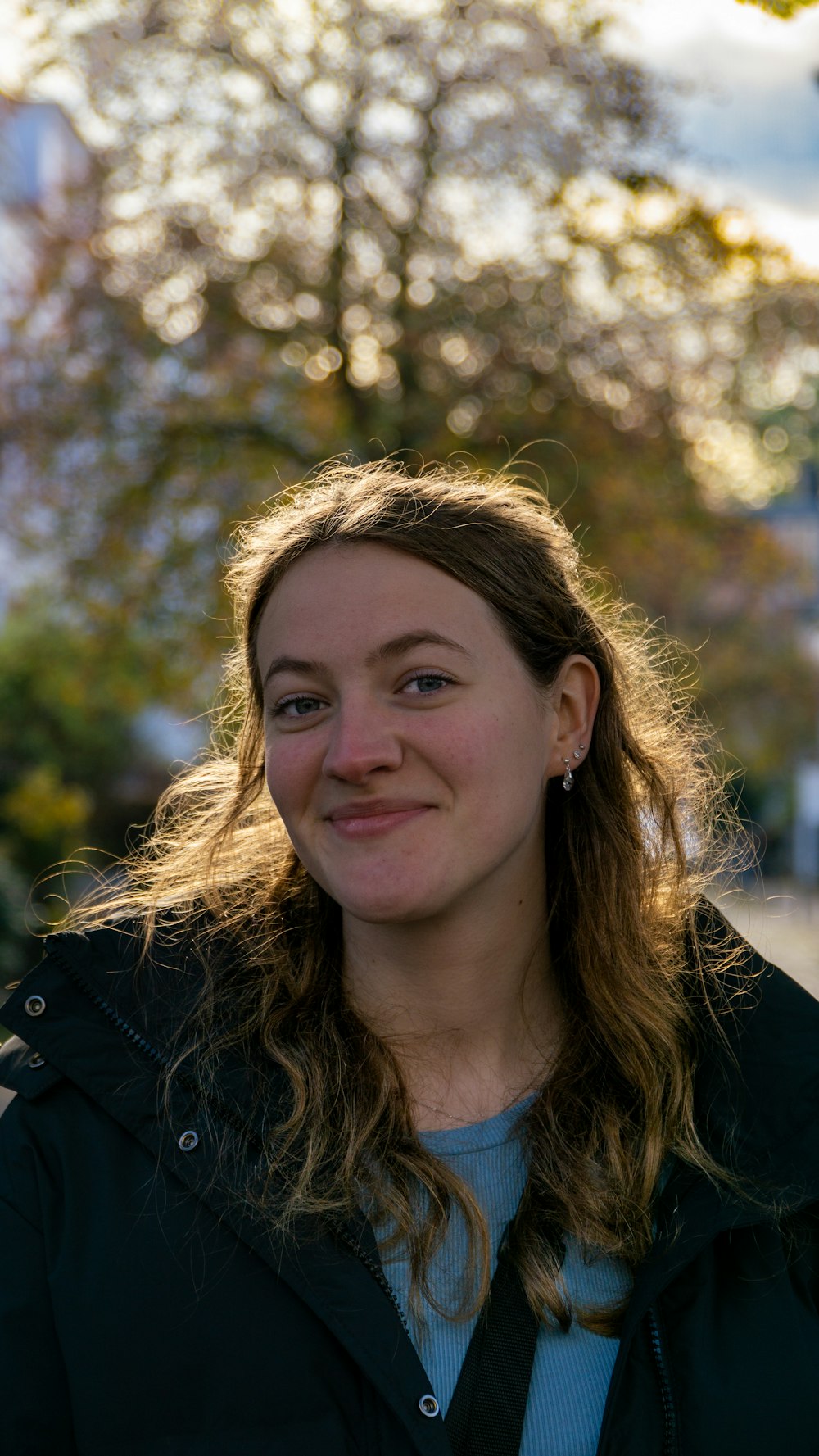 a woman with long hair