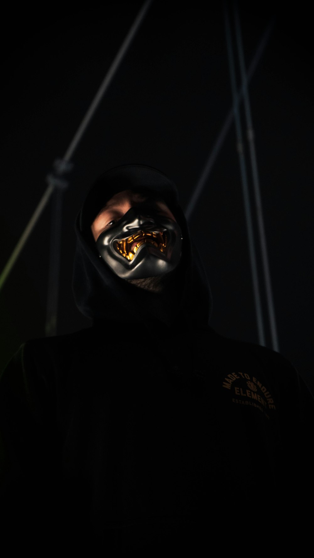 a person wearing a mask