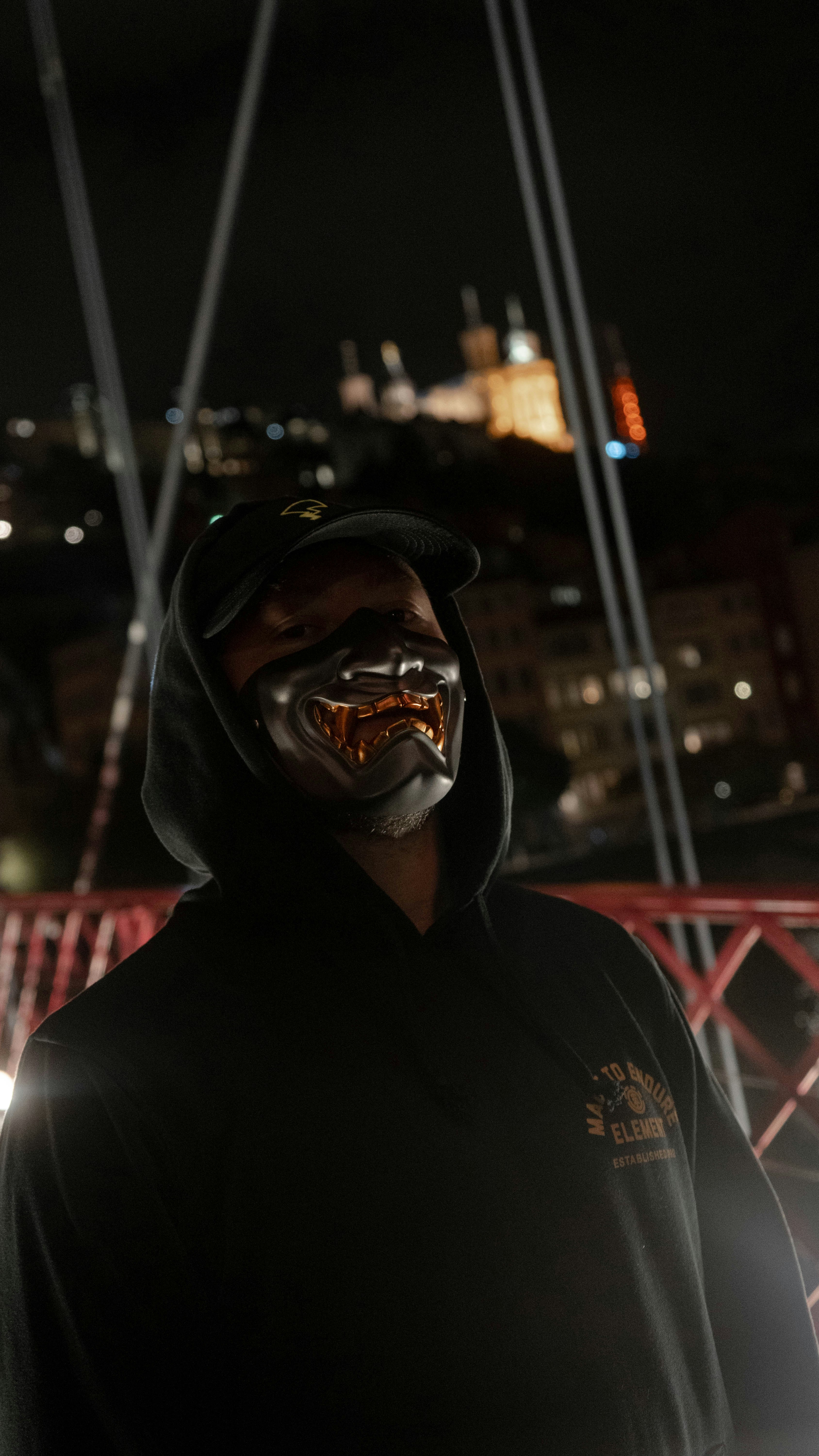 a person wearing a mask