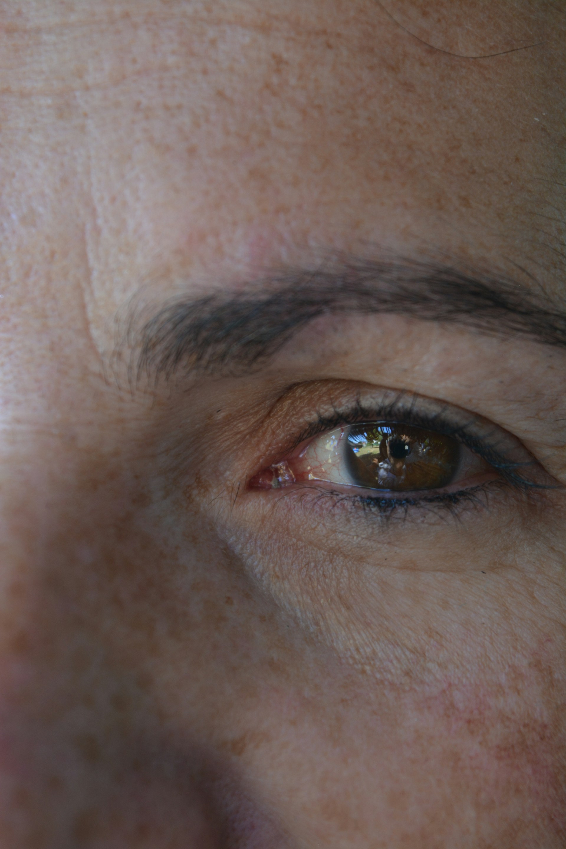 close up of a person's eye