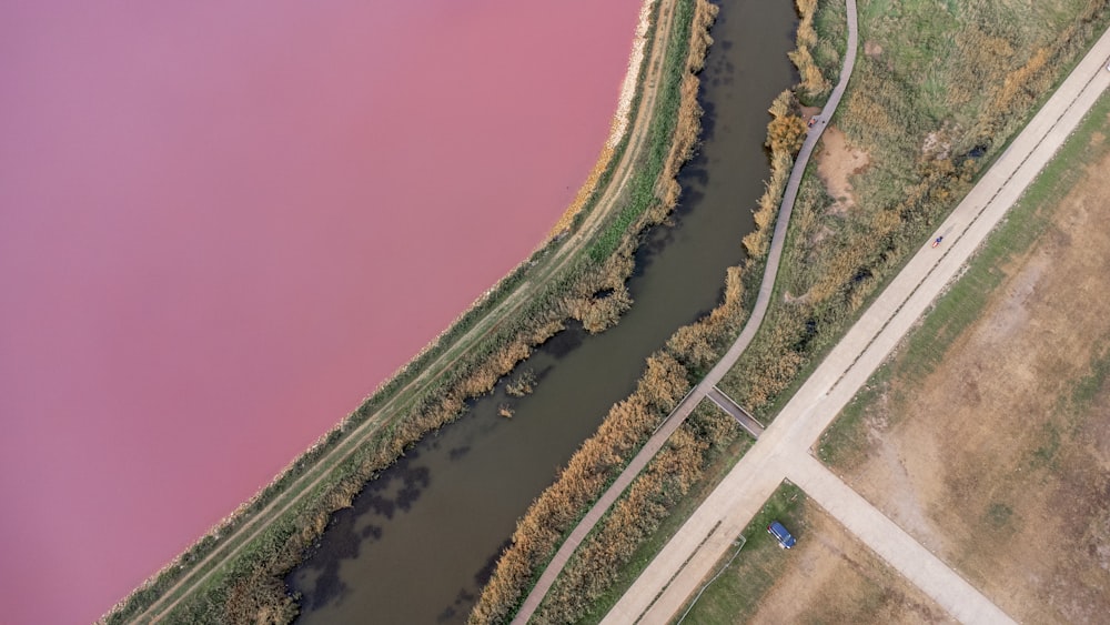 a road with water on the side