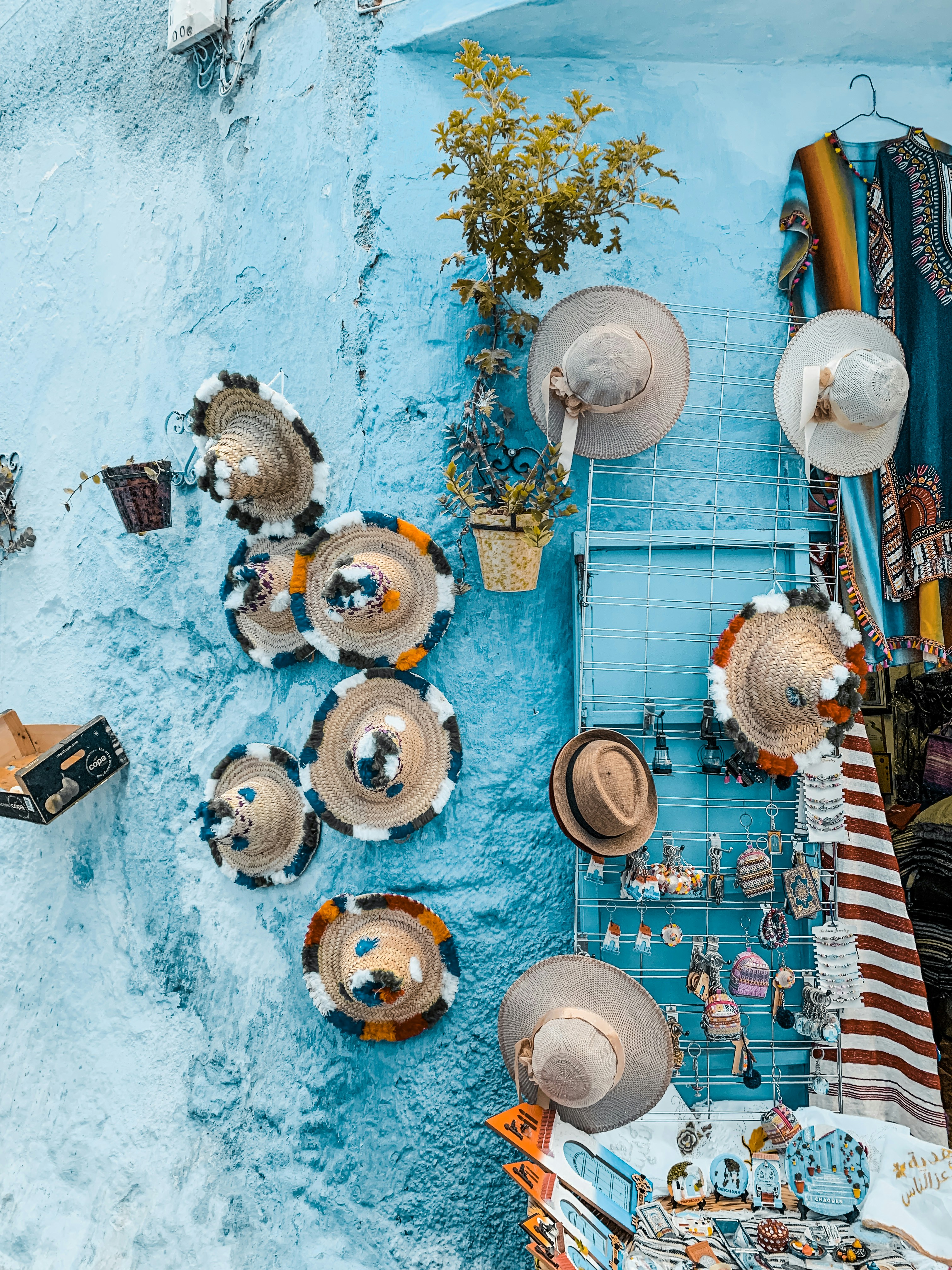 a wall with many objects on it