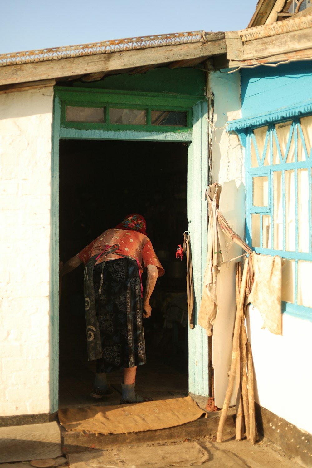 a person standing in a doorway