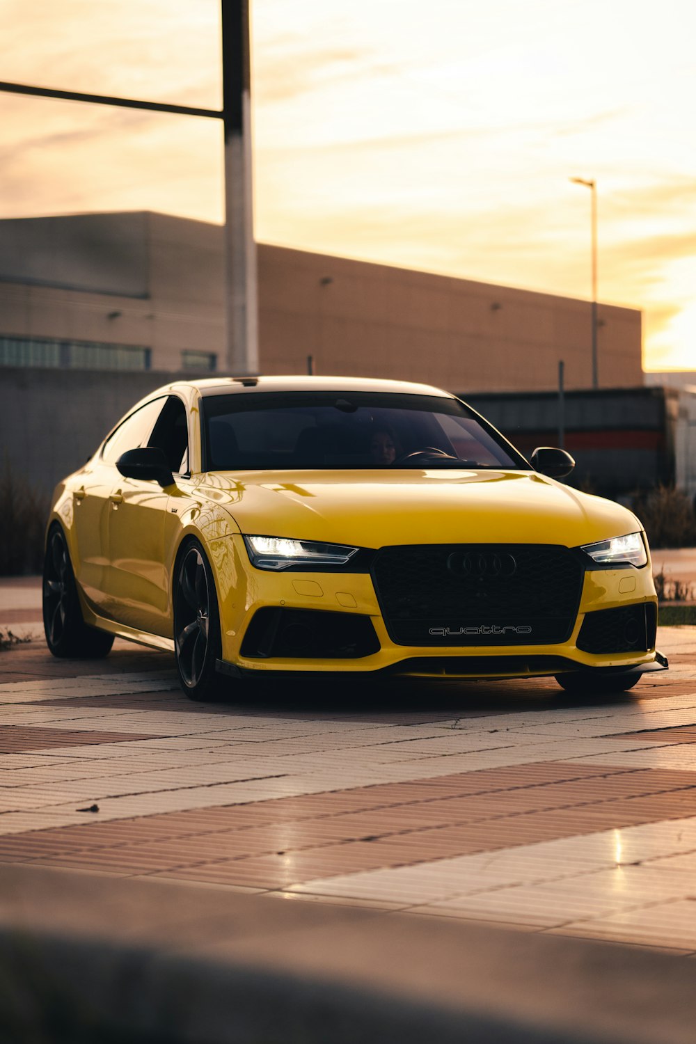 a yellow sports car