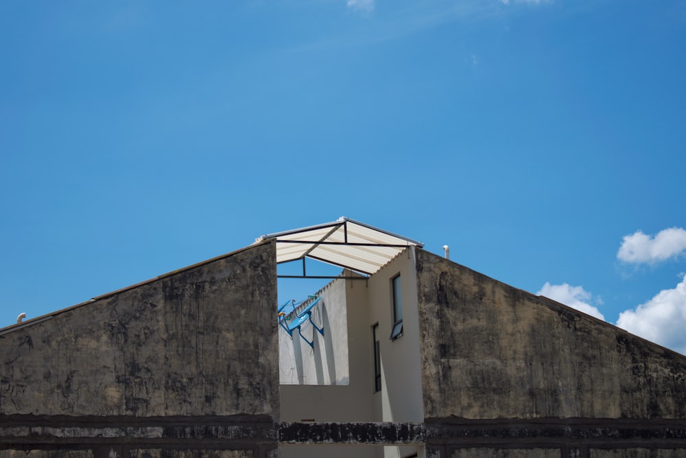 a building with a blue sky