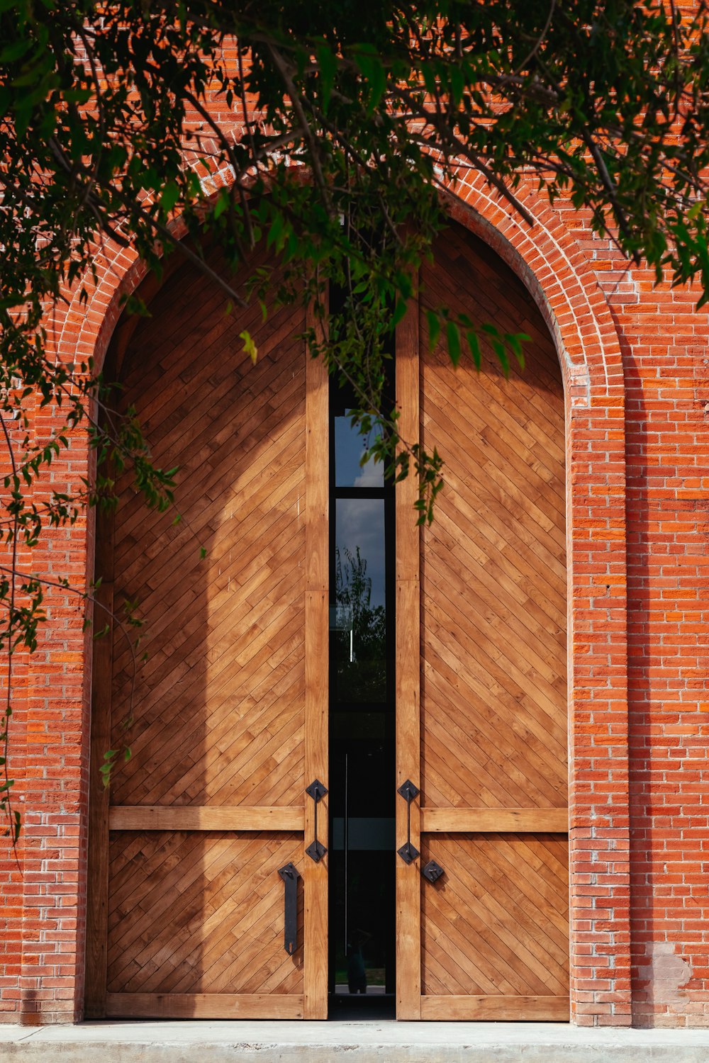 a door in a brick building