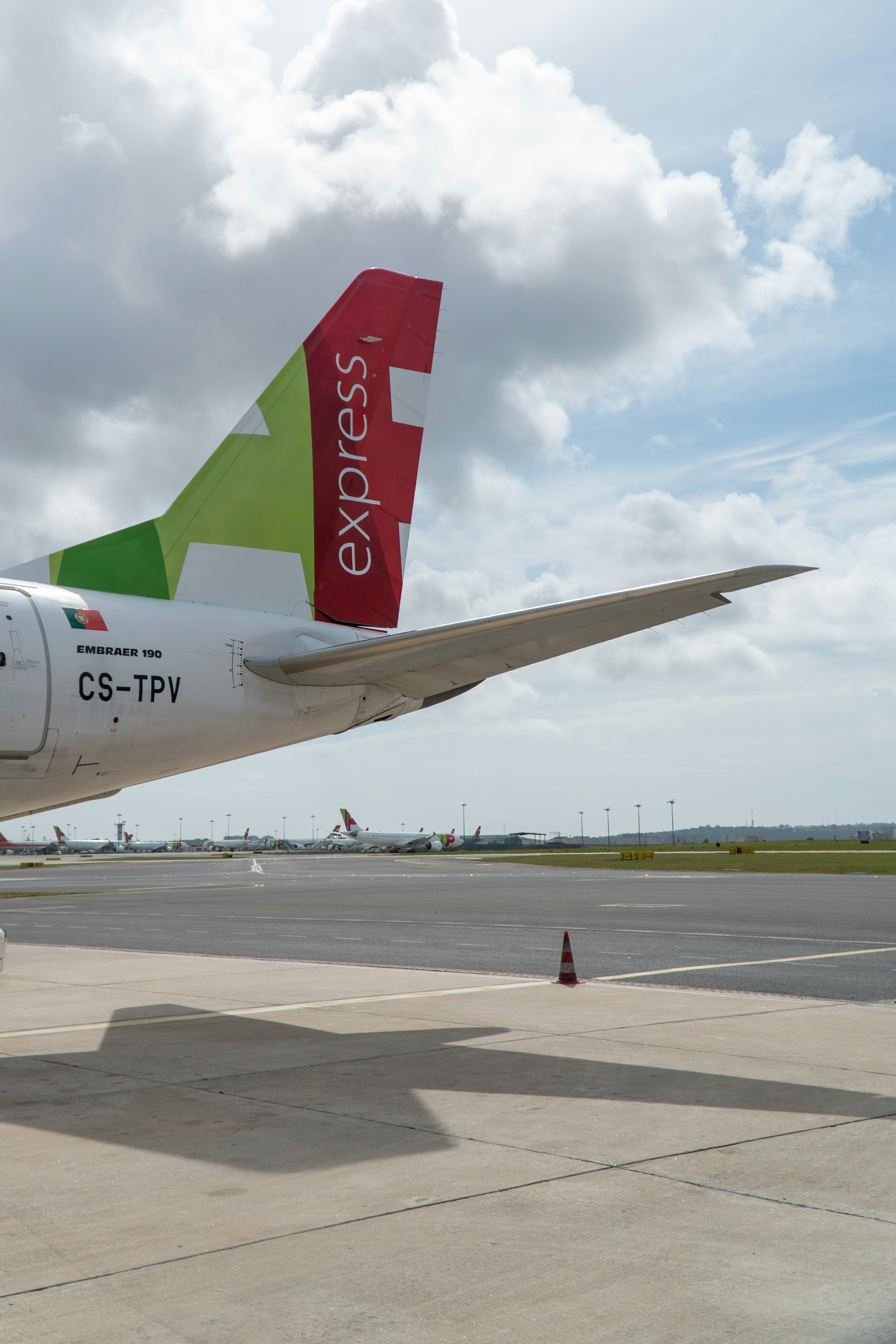 a plane on the runway