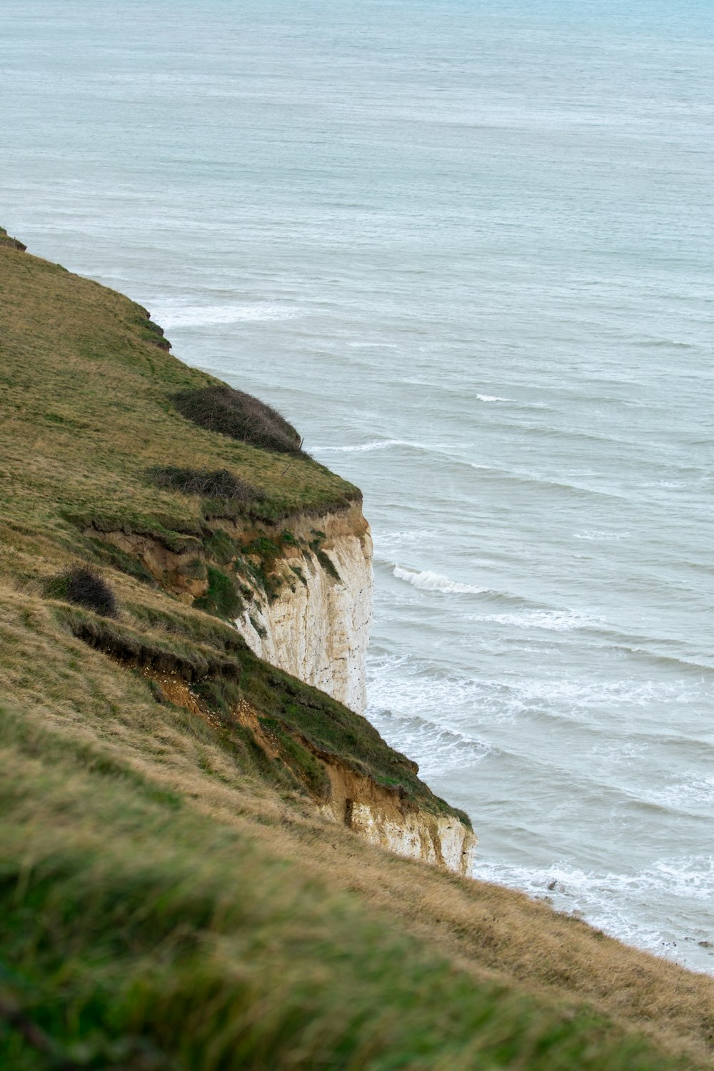 a cliff next to the ocean