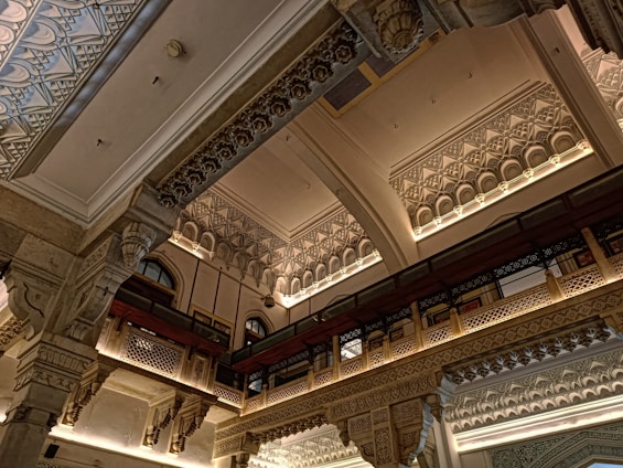 A beautifully decorated interior showcasing arches and moldings.