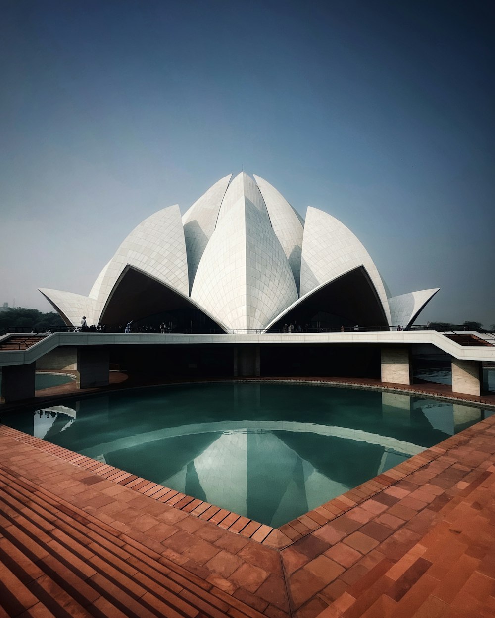 Lotus Temple with a pool