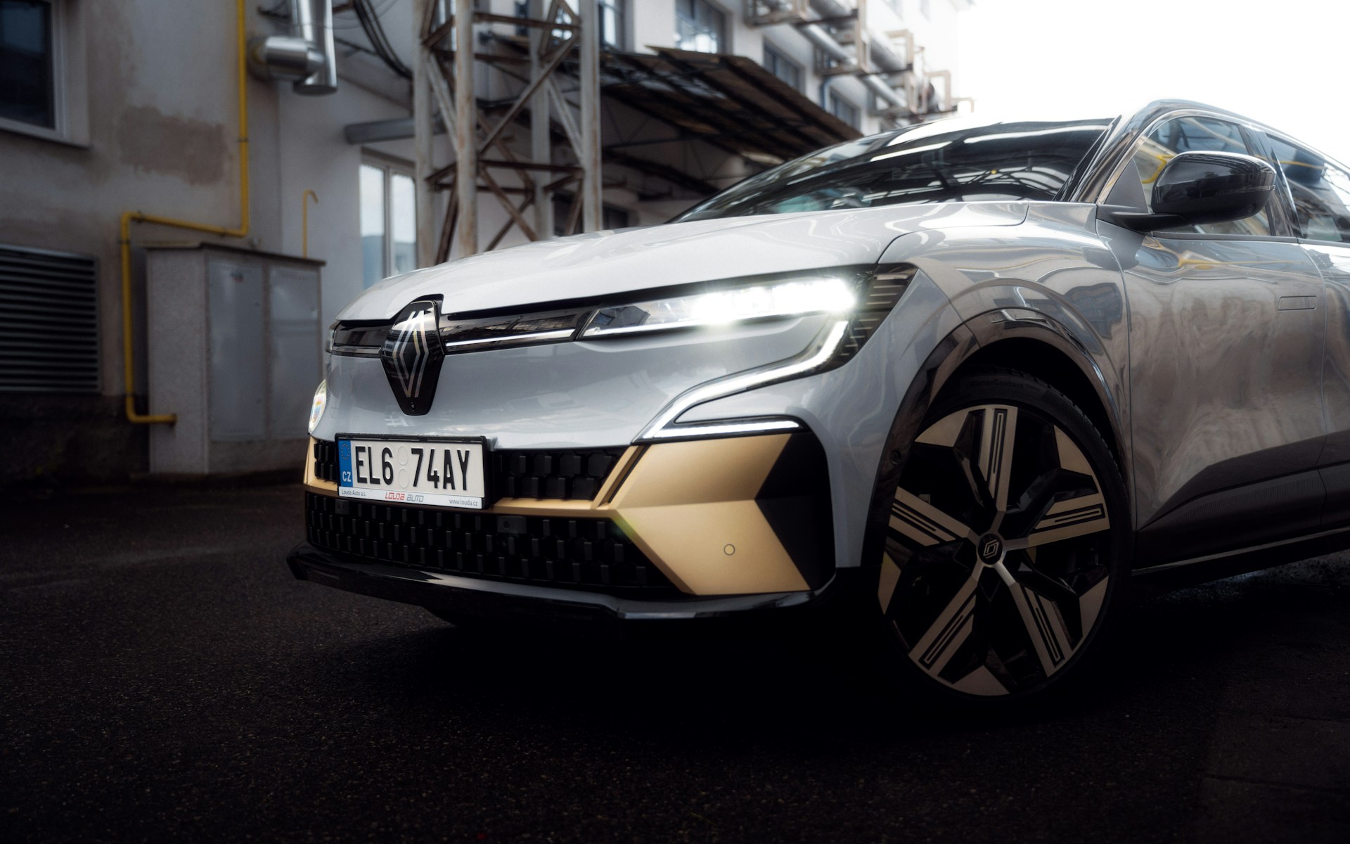 a car parked in a garage