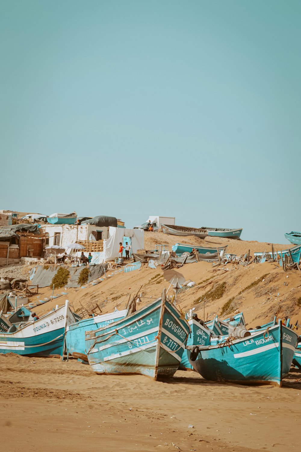 boats on the beach