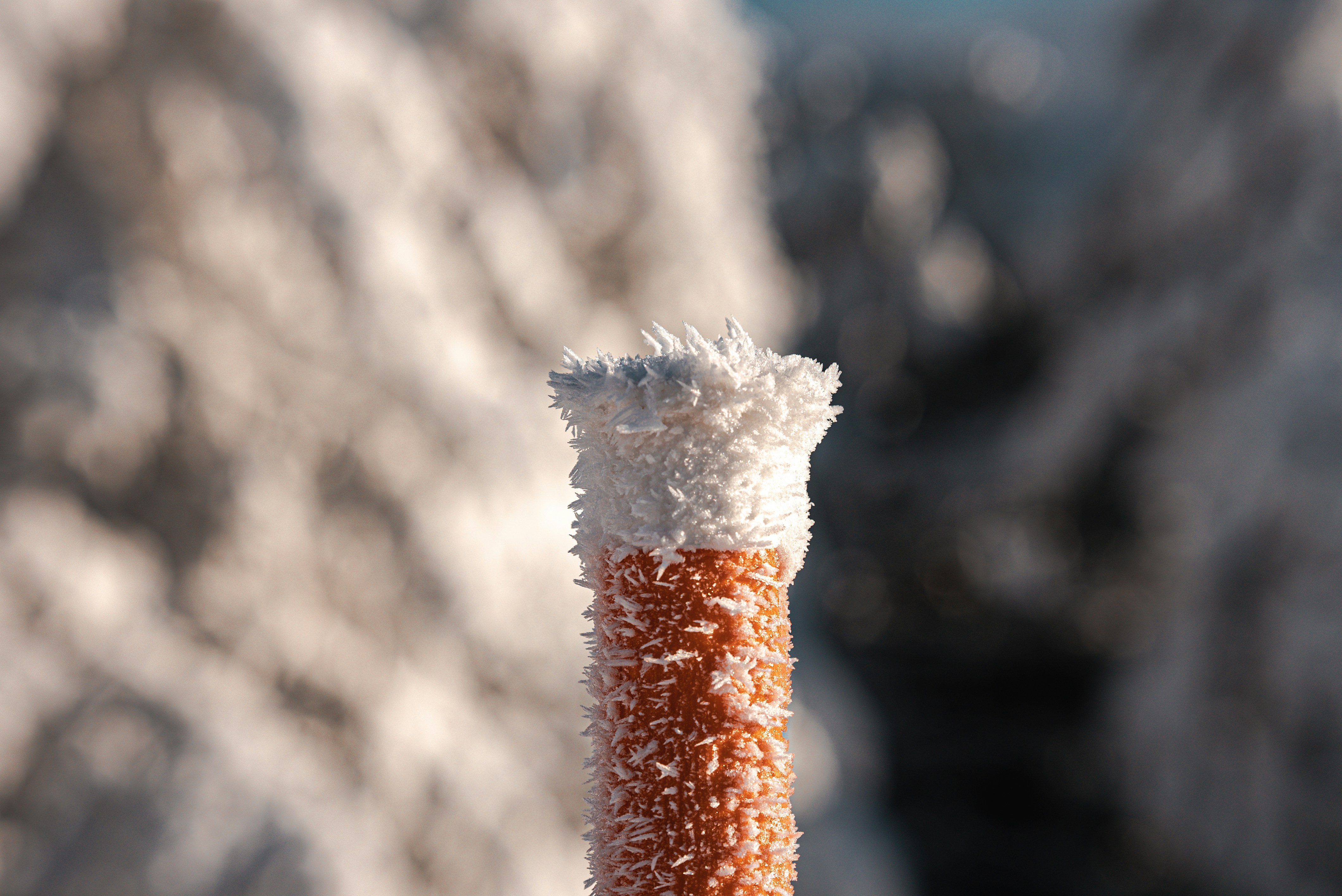 a close up of a frozen ice