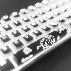 Close-up of a customized short URL being typed on a keyboard with a clear, modern design
