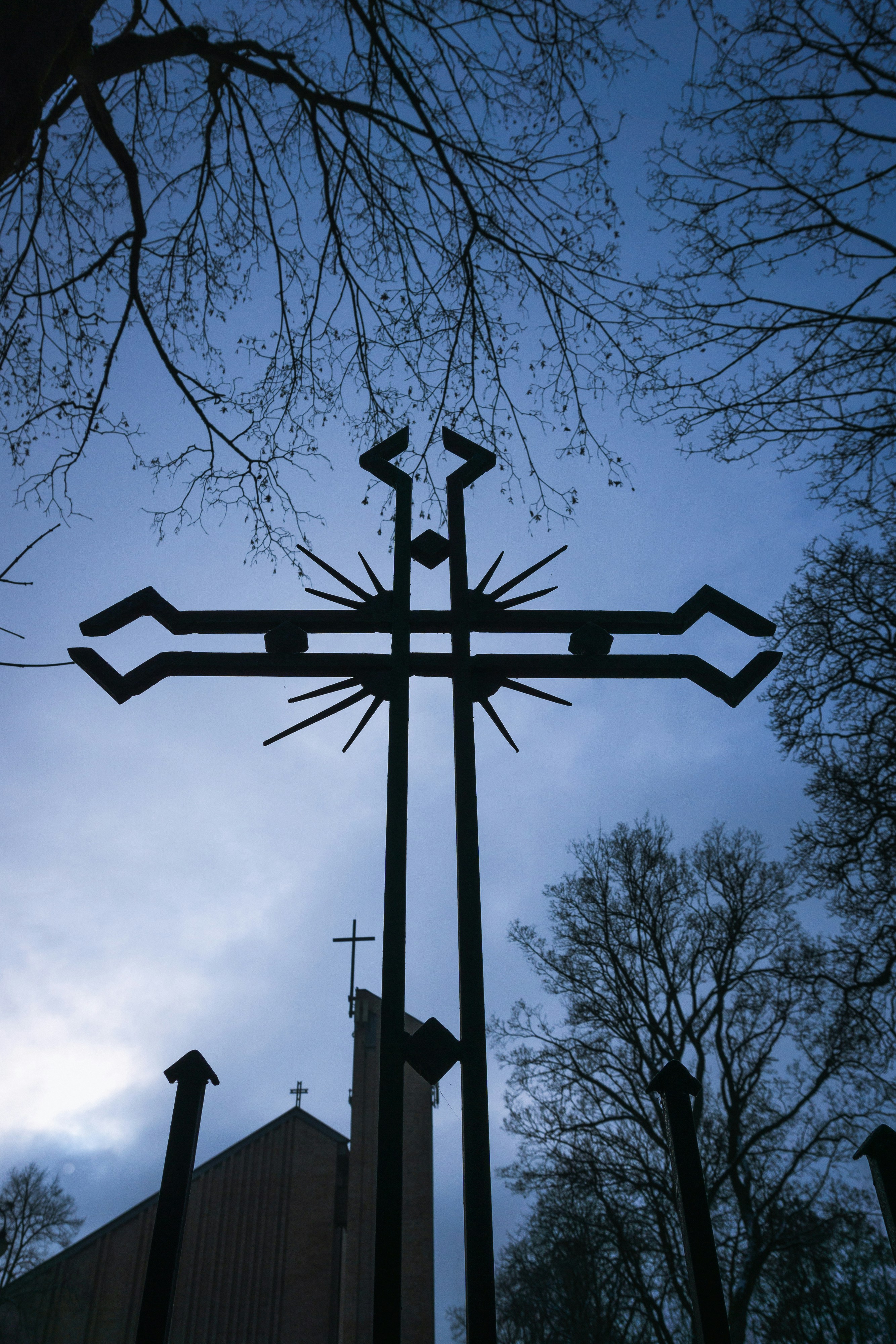 a cross on a pole
