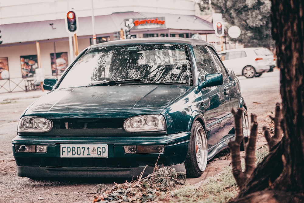 a car parked on the side of the road