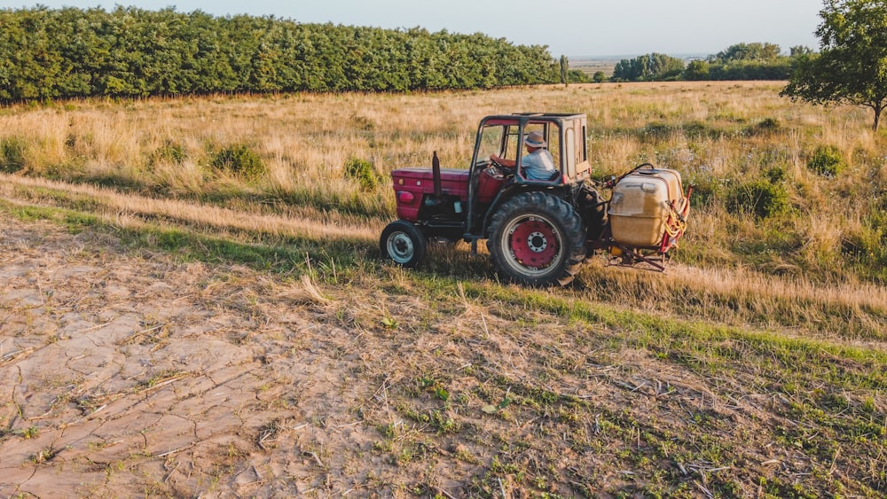 a tractor in a field