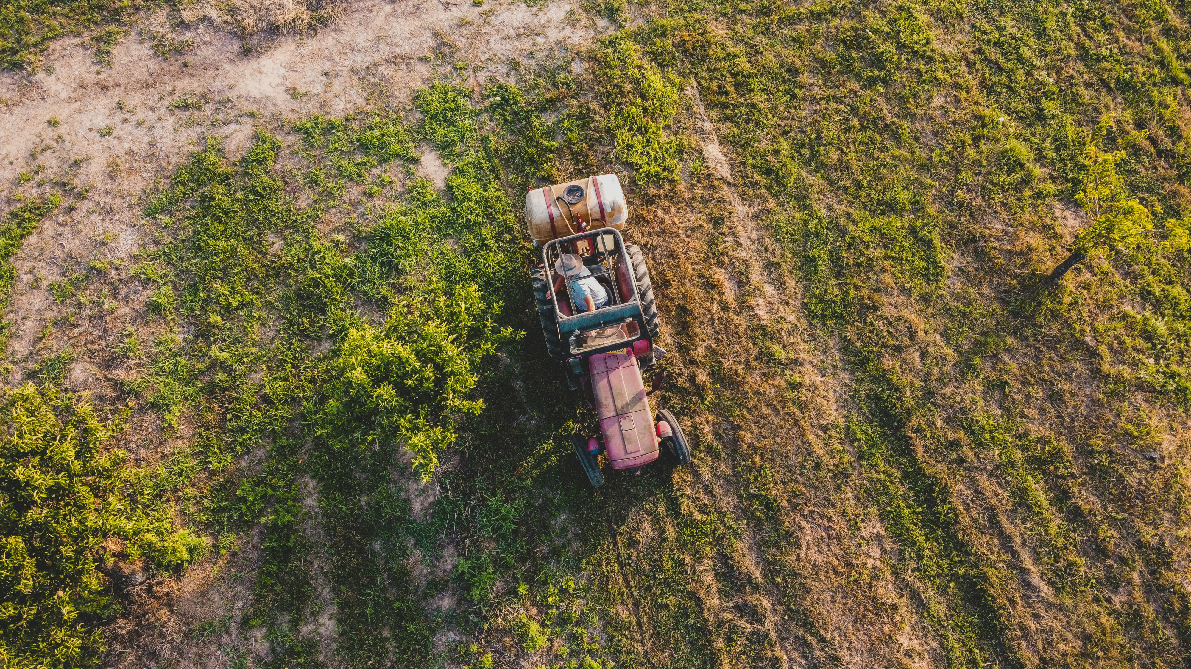 a tractor in a field