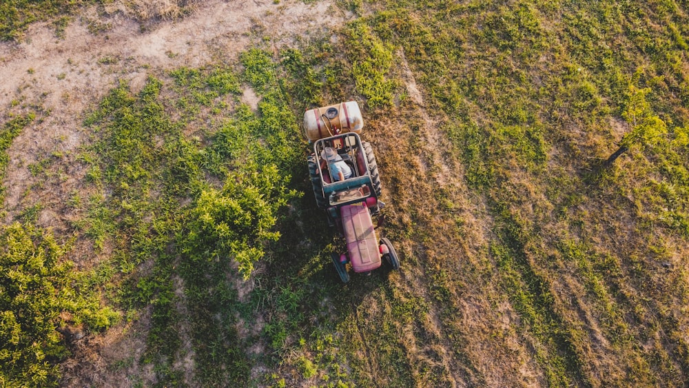 a tractor in a field