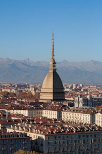 a tall tower in a city
