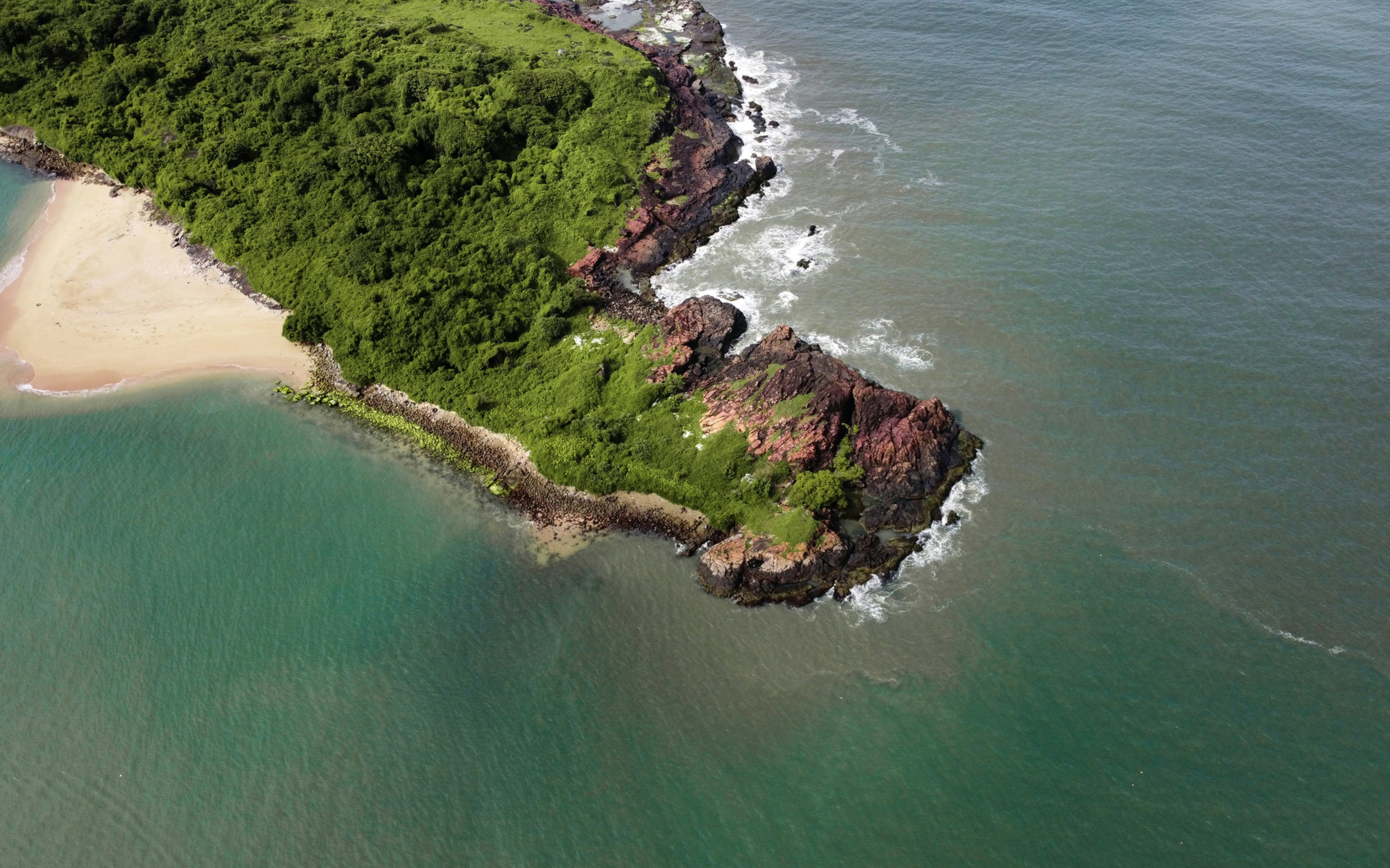 Aerial view of Udupi coastline