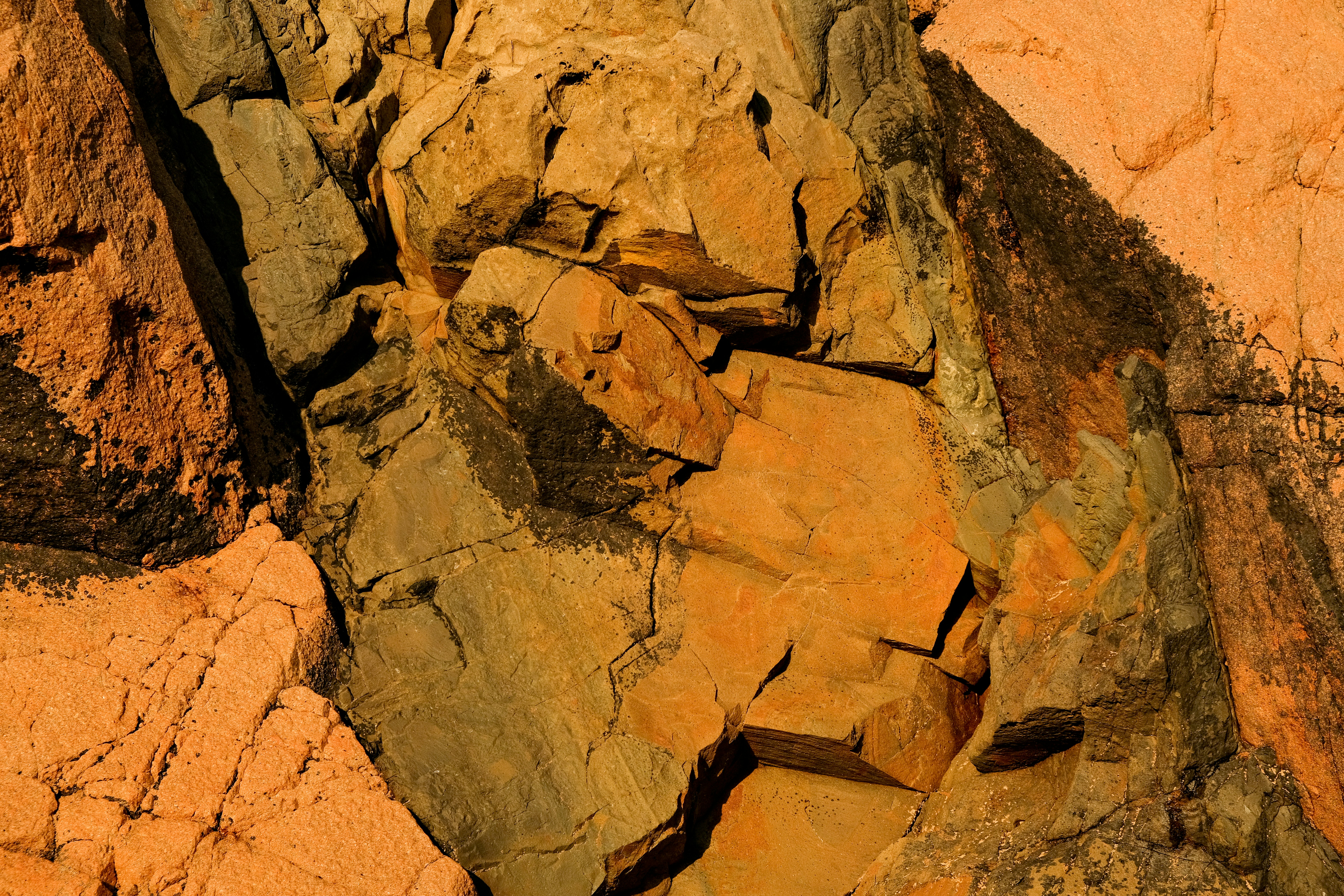 Eine felsige Schlucht mit ein paar Rissen