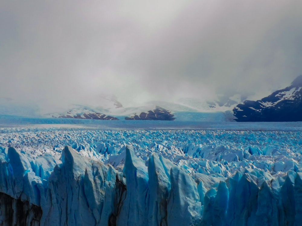 a large glacier in the water