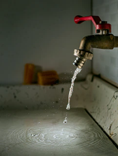 a faucet running water