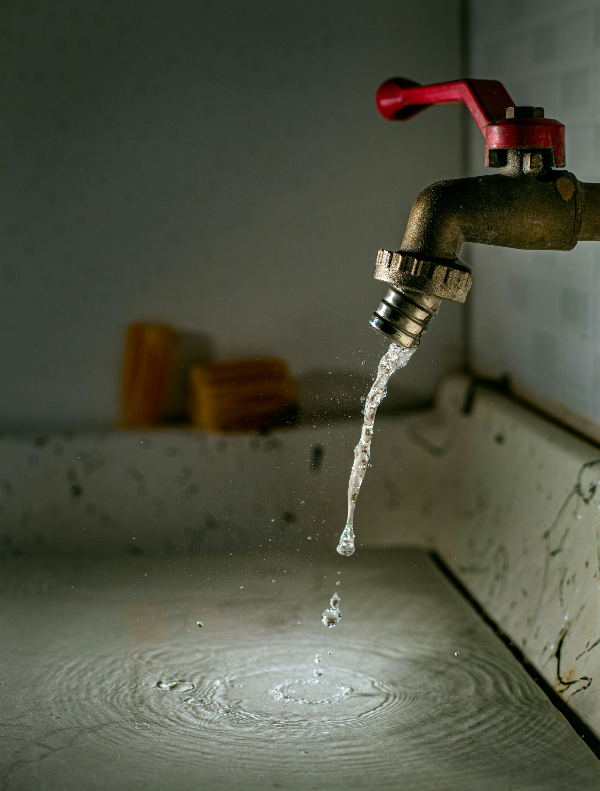 a faucet running water