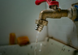 a close-up of a water faucet