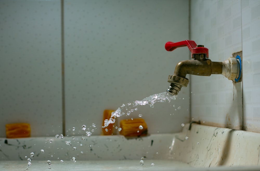 a faucet running water