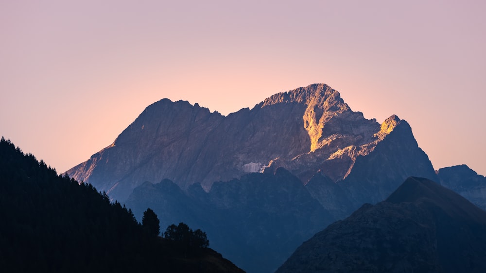 a mountain with snow