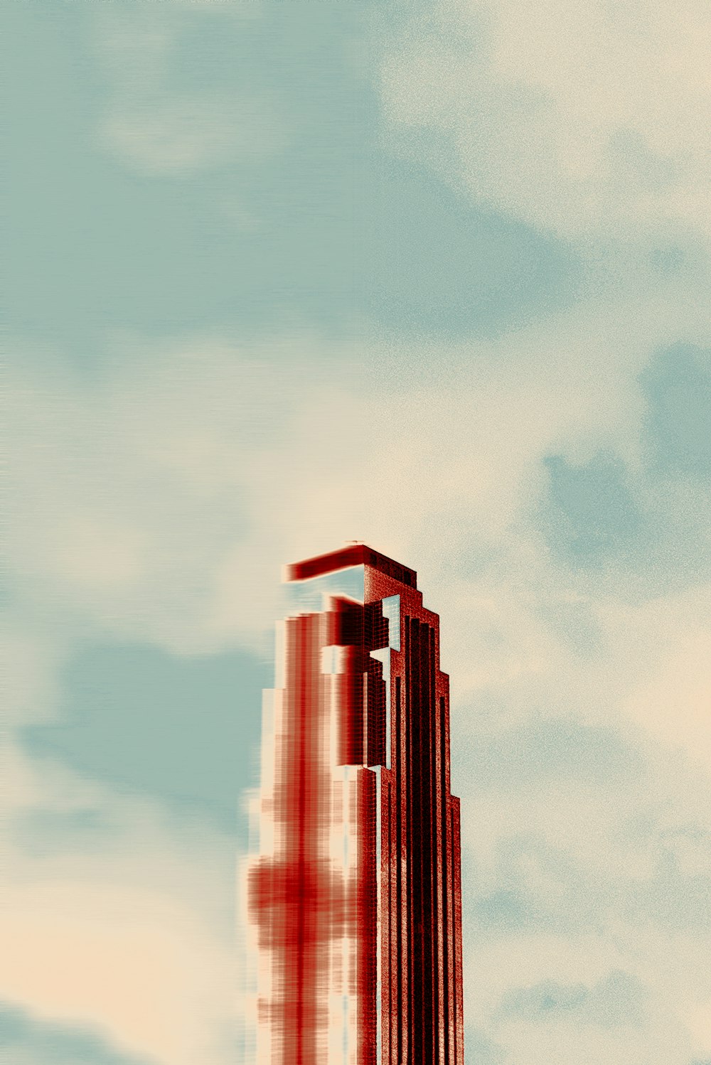 a tall red tower