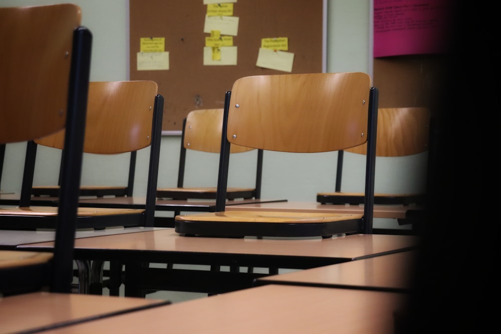 a row of chairs in a room