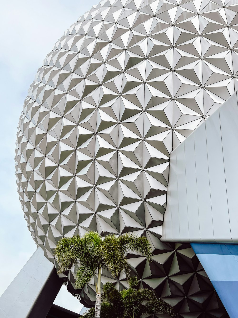 a building with a large white roof