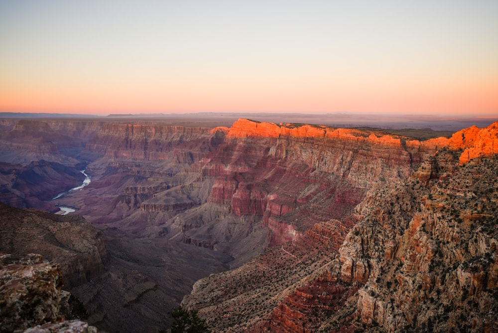 a canyon with a river running through it