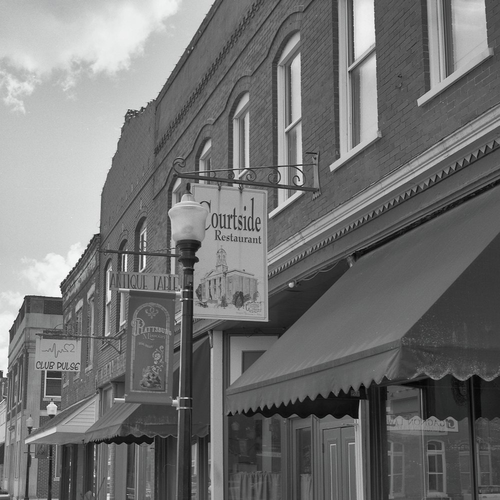 a street corner with a lamp post