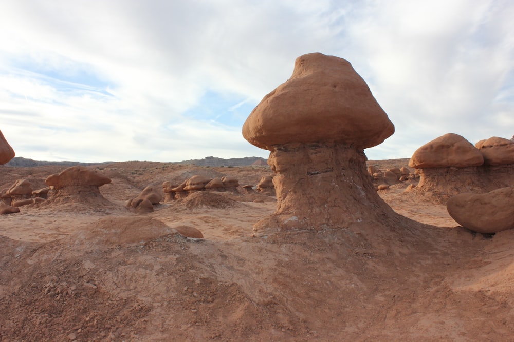 a large rock formation in a desert