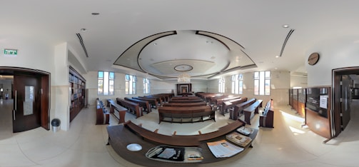 A beautifully lit educational facility during an event.