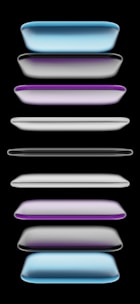 a group of different colored objects