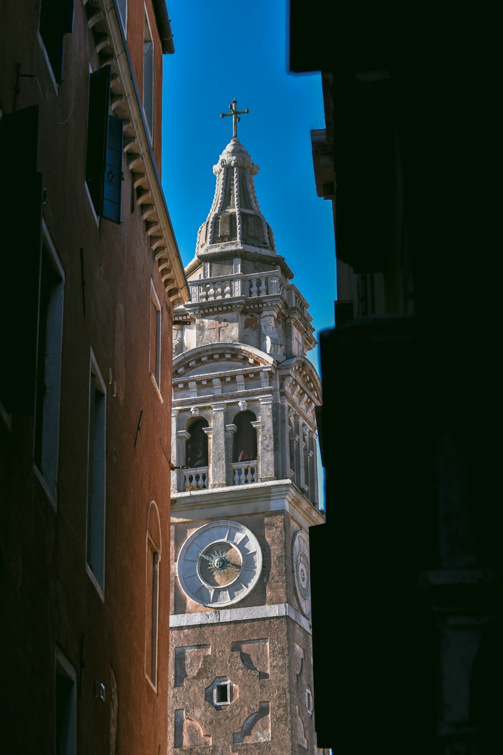 a clock on a tower